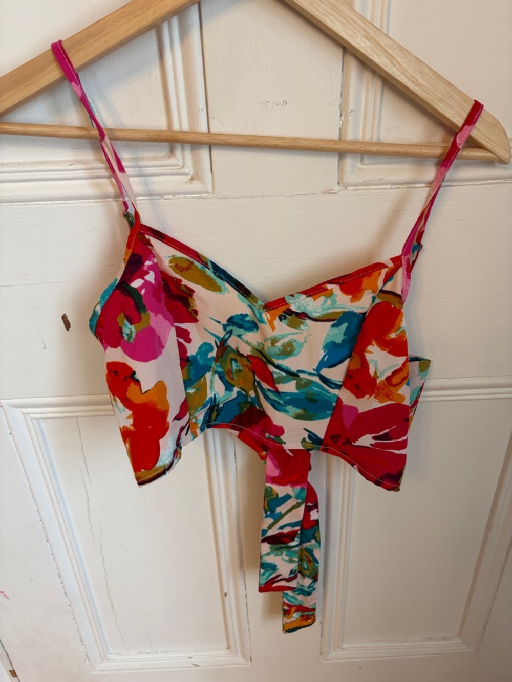 Floral Tie-Front Cami Top in Pink Multi